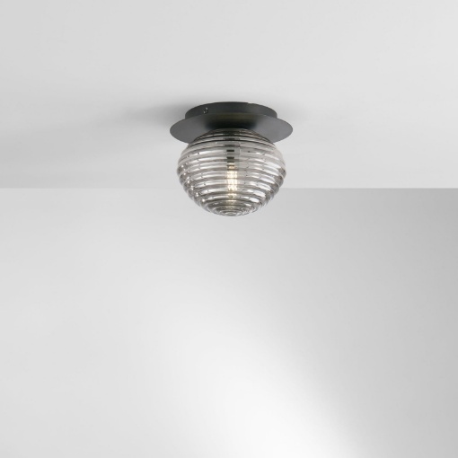 Immagine di Plafoniera Sfera Vetro Rigato 20cm Parete Soffitto Moderna Ripple Fan Europe