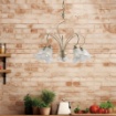 Immagine di Lampadario Rustico 5 Coppe Vetro Ferro Avorio Oro Alice Ø57 cm Be Light