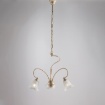 Immagine di Lampadario con 3 Bracci Ferro Battuto Avorio Decoro Oro Alice Be Light