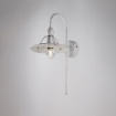 Immagine di Applique Lanterna Verso il Basso Stile Industriale Cantina Bianco Argento Be Light