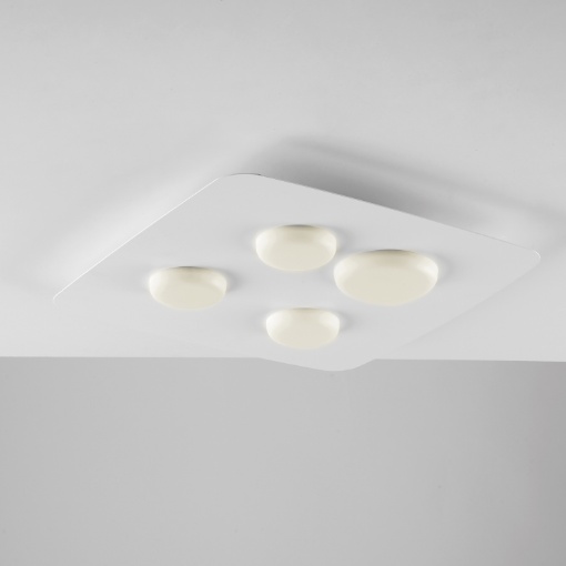 Immagine di Plafoniera da Soffitto 4 Luci Led Megan Moderna Bianco 45x45 cm Be Light