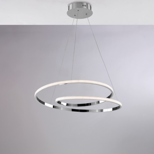 Immagine di Sospensione Led 60w Malena Cromo Design Moderno per Salotto Be Light 