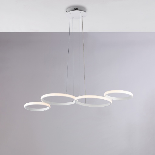 Immagine di Lampadario Design 4 Anelli Led 48w Atena Bianco Be Light 