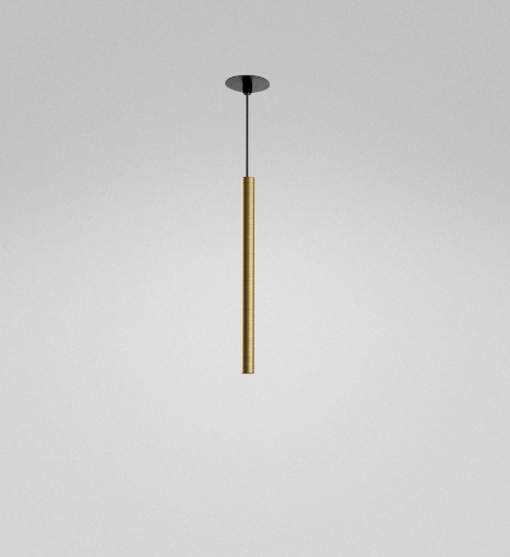 Immagine di Lampadario Led Per Controsoffitto Cilindro 35cm Oro Pendente Per Isola Cucina Thalassia Gea Luce