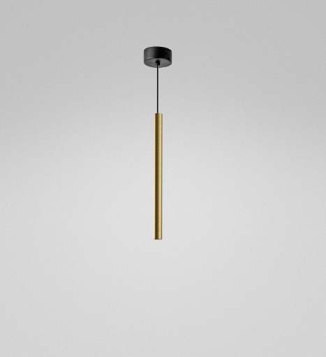 Immagine di Lampada Pendente Per Comodini Cilindro Oro 35cm Led 7w Ottica 18° Thalassia Gea Luce