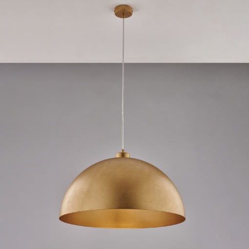 Immagine di Sospensione Cupola Oro 50 cm Per Cucina Marcus 1xE27 Be Light