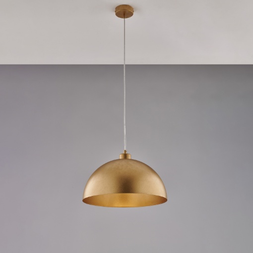 Immagine di Sospensione Semisfera Oro Ø35 cm Illuminazione Isola Cucina Marcus Be Light