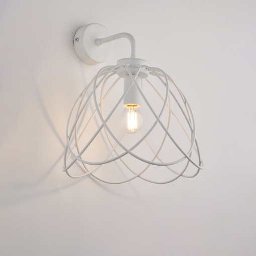 Immagine di Lampada da Parete Ferro Battuto Bianco Shabby Pagoda Be Light 