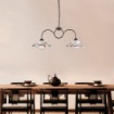 Immagine di Bilanciere Ruggine con Paralumi in Ceramica Decorata a Mano Anemone Be Light 