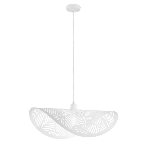 Immagine di Lampadario Bianco Metallo Curvo Decoro Foglie RHEI-LEAF-S60 Fan Europe