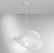 Immagine di Lampadario Soggiorno Doppia Vela Metallo Curvo Decoro Foglie I-RHEI-LEAF-S5060 Fan