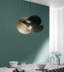 Immagine di Lampadario Nero Oro Per Sala Da Pranzo Vele Metallo Forato I-RHEI-DOT-S5060 Fan Europe