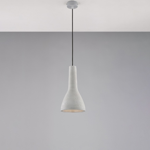 Immagine di Lampada In Cemento Cono Sospeso Per Isola Cucina Stile Industrial Portland Be Light