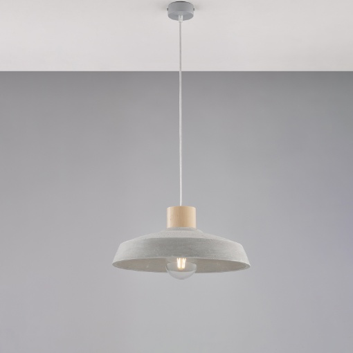 Immagine di Sospensione Campana Cemento Grigio Per Tavolo Cucina Industriale Portland Be Light