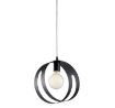 Immagine di Lampadario Rotondo Metallo Nero Taglio Laser 1xE27 Peter Be Light