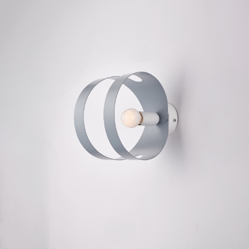 Immagine di Lampada Da Parete In Metallo Grigio Design Curvo Moderno Peter Be Light