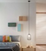 Immagine di Lampadario Pendente Per Comodini Boccia Vetro Rombi Ashford Ø15 cm Fan Europe