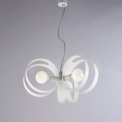 Immagine di Lampada a Sospensione Bianca Salotto Design Moderno 3xE27 Peter Be Light