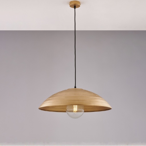 Immagine di Lampadario A Cupola Oro Antichizzato Per Cucina 1xE27 Sender Be Light