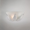 Immagine di Applique Ferro Battuto Bianco Argento Diffusore Vetro Esse Be Light