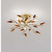 Immagine di Plafoniera Spighe Cristallo Ambra 3 Luci Oro Ottone Crystallivs Affralux