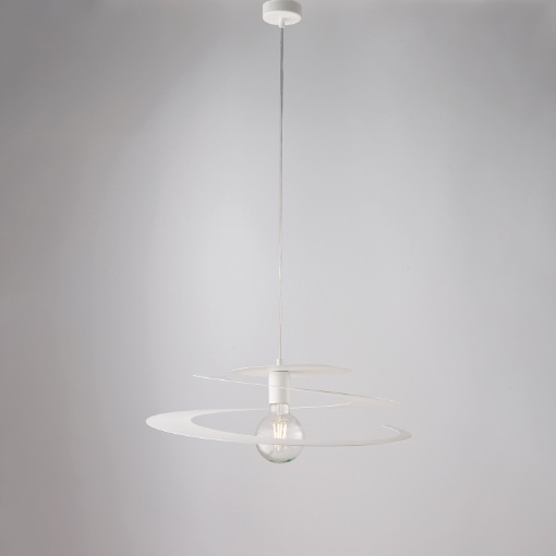 Immagine di Lampadario Spirale Metallo Bianco D.50 cm Per Cucina Moderna Spring Be Light