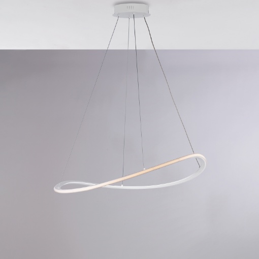 Immagine di Lampadario Moderno Bianco Design Anello Led CCT Raky Soggiorno Be Light