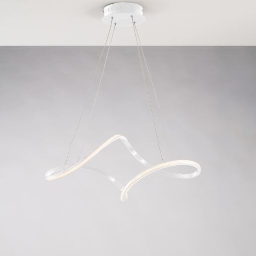 Immagine di Lampadario Camera da Letto Design Anello Intreccio Moderno Dana Bianco Led Be Light