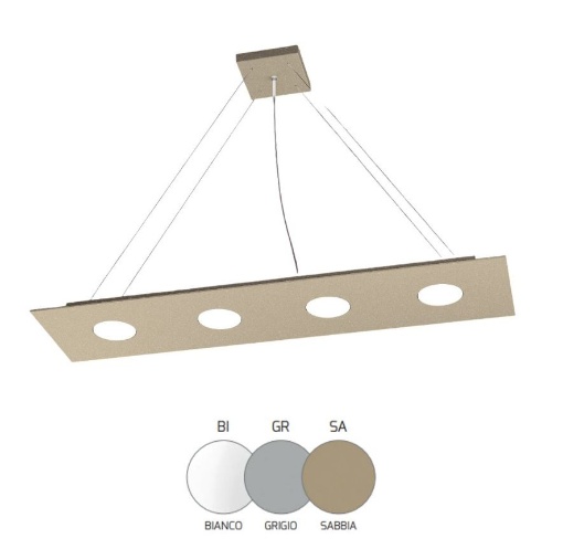 Immagine di Lampadario Per Tavolo Da Pranzo Rettangolare Led Gx53 1127 S4R Area Top Light