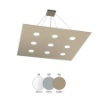 Immagine di Lampadario Led Luminoso Design Moderno Quadrato 9 Luci Gx53 1127 S9 Area Top Light