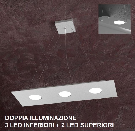 Immagine di Lampadario Moderno Biemissione Led Gx53 Area 1127 S3R+2 Top Light