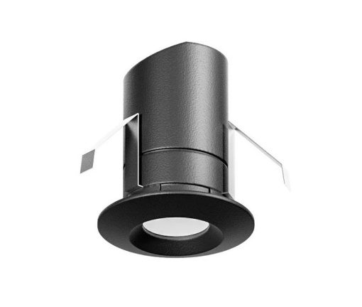 Immagine di Faretto Incasso Rotondo Nero 40mm Per Bagno Led 3000K Fascio Stretto 38 IP44 GFA2061 Gea