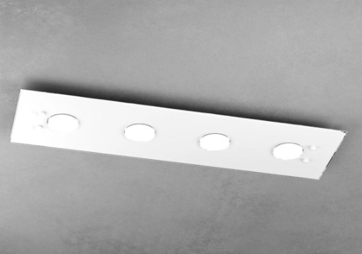 Immagine di Plafoniera Led 4 Luci In Vetro Bianco Lucido Rettangolare Path 1141 PL4R Top Light