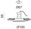 Immagine di Faretto Nero Tondo 1xGU10 da Incasso Ø10 cm GFA1201 Gea Led