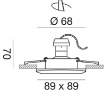 Immagine di Faretto Bianco Quadrato da Incasso per Controsoffitto 8,9x8,9 cm GFA162 Gea Led