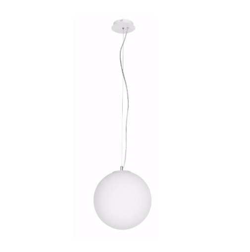 Immagine di Sospensione Moderna Design Sfera Bianca Vetro 30cm Area Ondaluce