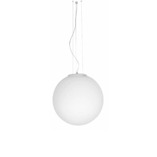 Immagine di Lampadario Sferico Boccia Vetro Bianco 40cm Per Cucina Area Ondaluce