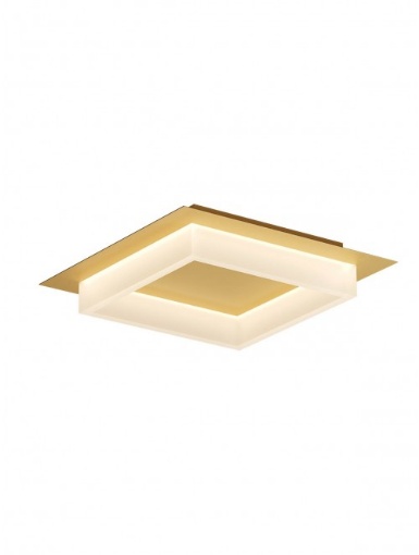 Immagine di Plafoniera Quadrata Oro Per Ingresso Cornice Led 28w CCT Perimetro Smarter