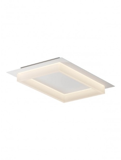 Immagine di Plafoniera Bianca Rettangolare Cornice Led 36w CCT 3000k - 6500k Perimetro Smarter