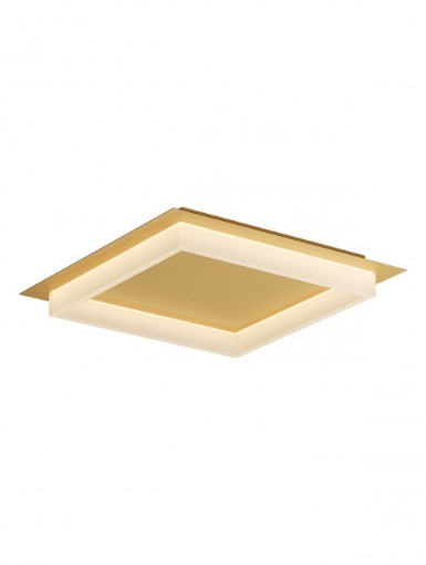 Immagine di Lampada Soffitto Quadrata Oro Con Diffusore Sporgente Led CCT 40w Perimetro Smarter