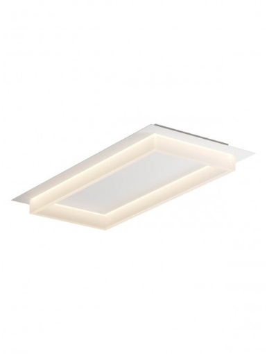 Immagine di Plafoniera Squadrata Bianca 70x35cm Cornice Led CCT Perimetro Smarter