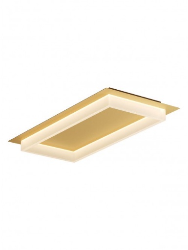 Immagine di Plafoniera Moderna Rettangolare Oro 70x35cm Led CCT 40w Perimetro Smarter