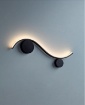 Immagine di Applique Moderna Ondulata Nero Luce Soffusa Led 9w 3000k Wave Smarter