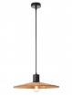 Immagine di Lampadario Cucina Industrial Metallo Nero e Legno Naturale 40cm Fresno Smarter