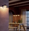 Immagine di Lampadario A Binario Per Tavolo Industrial Metallo Nero e Legno 3 Luci E27 Fresno Smarter