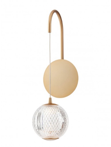 Immagine di Lampada Decorativa Da Parete Oro Pendente Sfera Acrilico Led 4w Gianet Smarter