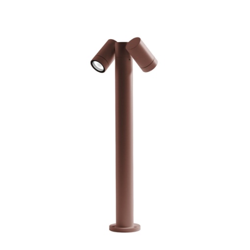 Immagine di Paletto Da Giardino Corten Marrone 70cm Con Faretti GU10 Orientabili Gea Led