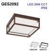 Immagine di Plafoniera Esterno IP65  Led CCT 20w Design Moderno Quadrata GES2090 GES2091 GES2092 Gea