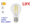 Immagine di Lampadina E27 LED Goccia Vetro A60 7W 4000K Luce Naturale 806 Lumen Life