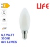 Immagine di Lampadina Candela Milky LED C35 E14 6.5W 3000K Luce Calda Life Electronics